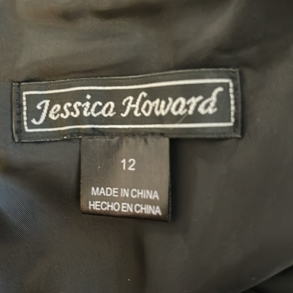 ❤️ Jessica Howard Black Satin Sleeveless Dress - Picture 4 of 7